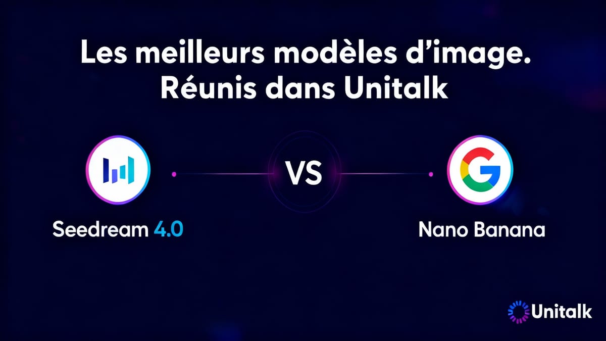 Le duel des titans des modèles de génération et d’édition d’image est sur Unitalk : Seedream 4.0 face à Nano Banana